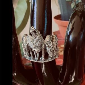 Silver Wolfpack Ring